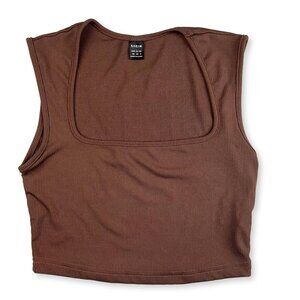 Pre-Owned Shein Ribbed Crop Tank – XS – Brown Sleeveless Top